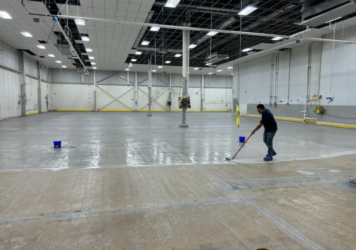industrial floor coating project installation high performance floor coating system